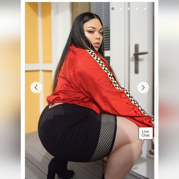 Forever 21 Jackets & Blazers - Forever 21 Plus 3X Red Cropped Windbreaker Jacket Racing Stripe Moto Y2K Street